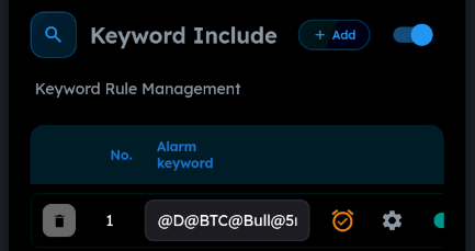 DivAlarm シグナルキーワード